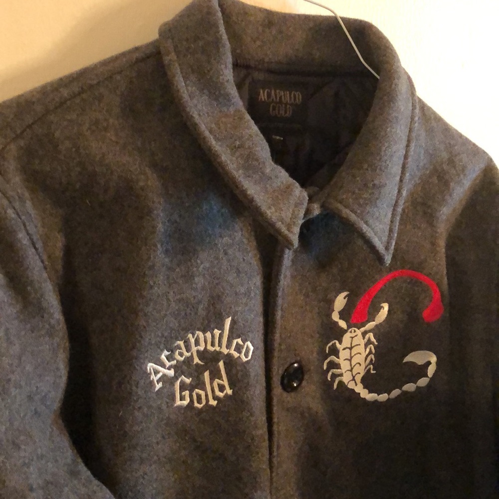 Acapulco Gold Wool Scorpion Gray Jacket Men’s Large Made USA